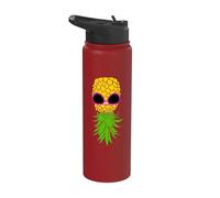 Upside Down Pineapple Fun Singles Couples Poly Lifestyle Stainless Steel Insulated Water Bottle