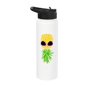 Upside Down Pineapple Fun Singles Couples Poly Lifestyle Stainless Steel Insulated Water Bottle