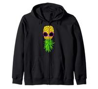Upside Down Pineapple Fun Singles Couples Poly Lifestyle Zip Hoodie