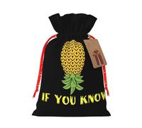 Upside Down Pineapple Funny Swinger If You Know Christmas Drawstring Gift Bags Reusable Xmas Presents Storage Bags Party Favorstags 4.7 * 6.9inm