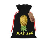 Upside Down Pineapple Funny Swinger Just I Ask Christmas Drawstring Gift Bags Reusable Xmas Presents Storage Bags Party Favorstags 4.7 * 6.9ins