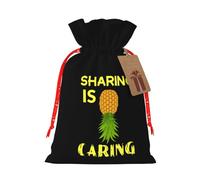 Upside Down Pineapple Funny Swinger Sharing Is Caring Christmas Drawstring Gift Bags Reusable Xmas Presents Storage Bags Party Favorstags 4.7 * 6.9ins