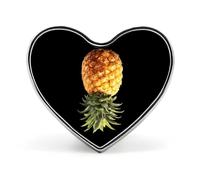 Upside Down Pineapple Heart Love Badge Lapel Pins Metal Brooch for Men Women Clothes Bags Hats