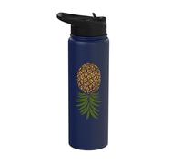 Upside Down Pineapple Leopard Print Swinger Two Seater Stainless Steel Insulated Water Bottle
