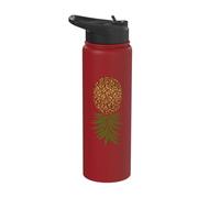 Upside Down Pineapple Leopard Print Swinger Two Seater Stainless Steel Insulated Water Bottle