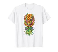 Upside Down Pineapple Mardi Gras Beads Swinger Lifestyle T-Shirt