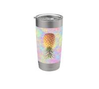 Upside Down Pineapple on a Colorful Background Stainless Steel Insulated Tumbler