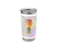 Upside Down Pineapple on a Colorful Background Stainless Steel Insulated Tumbler