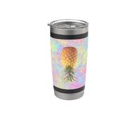 Upside Down Pineapple on a Colorful Background Stainless Steel Insulated Tumbler