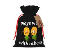 Upside Down Pineapple Well With Others Funny Swinger Christmas Drawstring Gift Bags Reusable Xmas Presents Storage Bags Party Favorstags 4.7 * 6.9inm