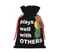 Upside Down Pineapple Well With Others Funny Swinger Christmas Drawstring Gift Bags Reusable Xmas Presents Storage Bags Party Favorstags 4.7 * 6.9ins