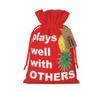Upside Down Pineapple Well With Others Funny Swinger Christmas Drawstring Gift Bags Reusable Xmas Presents Storage Bags Party Favorstags 4.7 * 6.9ins
