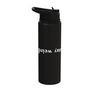 Upside Down Stay Weird Funny Quirky Minimal Introvert Stainless Steel Insulated Water Bottle