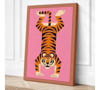 Upside-Down Tiger Modern Canvas Wall Art Print 18x12 Inch (46 x 30 cm)