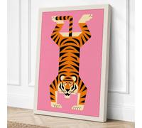 Upside-Down Tiger Modern Canvas Wall Art Print 36x24 Inch (91 x 61 cm)