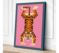Upside-Down Tiger Modern Canvas Wall Art Print 36x24 Inch (91 x 61 cm)