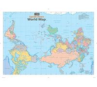 Upside Down World Wall Map - 33.25" x 23.5" Matte Plastic