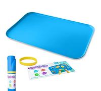 Upsides Mat: Large Silicone Craft Mat with Raised Sides to Contain Mess, 16”x26”, Slime Mat, Mat for Resin Jewelry Casting, Multipurpose, Heat-Resistant, Table Protector, Easy-Clean. (Blue)