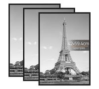 upsimples 3 Pack A2 Picture Frame, A2 Black Picture Frame for Photo Gallery - Slide-In Strips, Horizontal or Vertical Wall Mounting