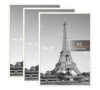 upsimples 3 Pack A2 Picture Frame, A2 White Picture Frame for Photo Gallery - Slide-In Strips, Horizontal or Vertical Wall Mounting