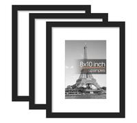 upsimples 3 Pack Black 8x10 Picture Frame, Wall Hanging Photo Frame