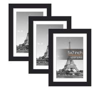 upsimples 7x5 photo frames Picture Frame, 3 Pack Black Photo Frame, Wall Hanging Picture