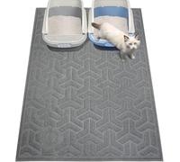 UPSKY Cat Litter Mat, Litter Trapping Mat Soft on Kitty Paws, Durable Large Litter Box Mat 46 x 35 Inches Scatter Control for Cat Litter, Waterproof and Anti-Slip Cat Mat