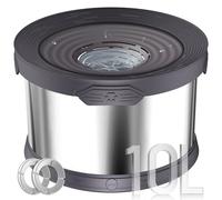 UPSKY Dog Water Bowl No Spill 10L Stainless Steel, 2.6 Gallon Large Capacity Spill-Proof Dog Bowls, Non-Slip Slow Drinking Anti-Splash Bowl for Large Messy Drinkers, No Mess Indoor/Outdoor Use, Gray