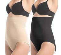 UpSpring C-Panty, Postpartum Compression Underpants, Suitable After C-Section Delivery, Two Pack - Nude & Black, Size L/XL, (FG0065-52-ML)