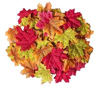 Upstore 100Pcs Fake Fall Maple Leaves Artificial Maple Leaves Faux Autumn Leaves for Wedding Party Table Crafts Decorations 8cm/3.1inch (Multicolor)