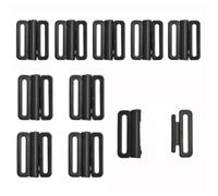 Upstore 10Pcs Black Plastic Buckles Front Closure Hook Clasp Fasteners for Sewing Clothes Bras Bikini Lingerie Replacement Parts Sew On Fasteners DIY Craft Supplies (1.2cm+1.5cm)