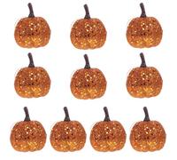Upstore 10Pcs Mini Glitter Foam Pumpkins Artificial Halloween Decorations Autumn Fall Party Hanging Ornaments Pumpkin Decor