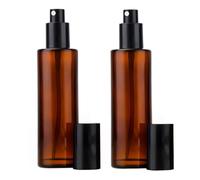 Upstore 2 Pcs 100ml 3.4oz Amber Glass Spray Bottles Refillable Fine Mist Spray Bottles Cosmetic Bottles Container Vials for Essential Oils Aromatherapy Perfumes Makeup