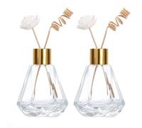 Upstore 2Pcs 60ml/2oz Reed Diffuser Bottles Empty Refillable Glass Diffuser Jars Aromatherapy Container Fragrance Accessories Use for DIY Replacement Reed Diffuser Sticks Home Bathroom Decor
