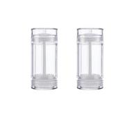 Upstore 2Pcs 75ml/2.5oz Empty Clear Plastic Deodorant Containers Refillable Round Deodorant Bottles Twist Up Bottom Filling Lip Balm Tubes for DIY Crayon Chapstick