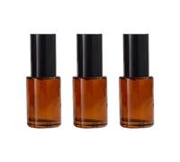 Upstore 3Pcs 30ml 1oz Empty Amber Glass Lotion Pump Bottles Soap Dispensers Bottle Jar Refillable Cosmetics Toiletries Containers with Black Pump for Essential Oil Foundation Cream