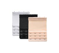 Upstore 3Pcs Bra Extenders for Women 4 Hook 3 Rows Stretchy Lingerie Back Band Expander Set Comfortable Adjustable Bra Strap Extenders for Bras (Black/White/Nude)