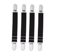 UPSTORE 4PCS Adjustable Stocking Garter Clips Non Slip Suspenders Elastic Straps Shirt Stay Holders Locking Clamps for Men Women Black