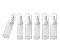 Upstore 6Pcs 30ml/1oz Empty Airless Cosmetic Lotion Pump Bottles Refillable Travel Size Frosted Clear Plastic Makeup Cream Pump Bottle Storage Container Dispenser Vials for Liquid foundation Shampoo