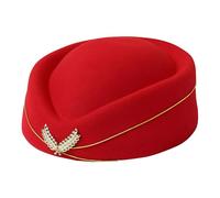 Upstore Womens Stewardess Cap Flight Attendant Hat Air Hostess Uniform Accessory for Cabin Crew Cosplay Costume Halloween Party