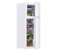 Upstreman 132L Fridge Freezer 70/30, 98L Refrigerator with 34L 4-Star Freezer Compartment on Top, 39dB Quiet Operation and LED Lighting, Refrigerator for Kitchen/Office/Apartment, TM132-White