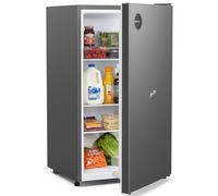 Upstreman 91 Litres Under Counter Fridge Without Freezer 83cm, Small Refrigerator with 1-10℃ Temperature Control, LED Light, Quiet, Compact Refrigerator for Office, Dorm, Dark Grey, CR91