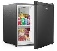 Upstreman Mini Fridge 46L, Table Top Fridge, Adjustable Thermostat, Energy Saving, Low Noise, Single Door Compact Refrigerator for Dorm, Compact Wine Beers Cooling, Black