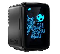 Upstreman Mini Fridge for Bedrooms, 4 Litres/6 Cans With 7 RGB LED Light | Cooler & Warmer,220V AC/12V DC,Compact Small Refrigerator with Mirror Door,Energy Efficient & Quiet,Portable for Bedroom Car