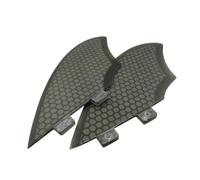 UPSURF Fiberglass Honeycomb Keel Twin Keel Fin K2 Black/White Surfboard Fin (Black Double Tab)
