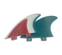 UPSURF Surfboard Fins Twin fins Set(2 Fins) Double Tabs Fins-Solid Fiberglass MR Size duoble Tab2 fin Thruster (Red,White,Green Duoble tab)
