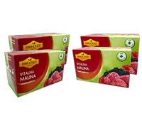 UPSY Fruit Tea from Alps Mountains - Best Herbal Raspberry Tea with Vital Raspberry Flavour 4 Packs by 20 Bags (80 Tea Bags)