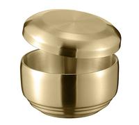 UPTALY 1 pcs 18/10 Stainless Steel Bowls with Lids (Gold Color), Thickened Cereal Bowl with Saucer(4.1'' x 2.7''), Double-Walled Steamed Soup Bowls, Korean Kimchi Bowl