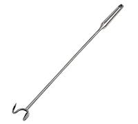 UPTALY 1 pcs 24 inch Pigtail Food Flipper, with Double Hooks, Thickened SUS430 Stainless Steel, Extra Long Meat Turner, Heavy Duty Barbecue Meat Hooks, Large Sized Turkey Fryer Hook