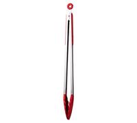 UPTALY 18'' Extra Long Grill Tong with Red Silicone Head, Stainless Steel Barbecue Tongs with Long Handle, Large Sized Food Tong, Thicken Steak Tongs, Serving Tong for Cooking, Grilling, Buffet
